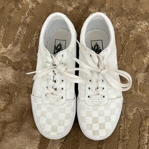 White Checkered Vans